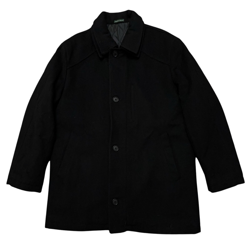 Lauren Ralph Lauren Coat Jacket Mens M Wool Quilted Full Zip Buttons Black